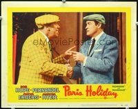 4c579 PARIS HOLIDAY movie lobby card #2 '58 great image of Bob Hope, Fernandel in wacky suits!