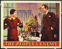 4c586 PEOPLE'S ENEMY movie lobby card '35 Melvyn Douglas talks with Lila Lee!