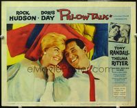 4c597 PILLOW TALK LC #5 '59 best romantic close up of Rock Hudson & Doris Day laying together!