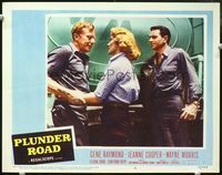 4c604 PLUNDER ROAD movie lobby card #8 '57 Gene Raymond, Jeanne Cooper!
