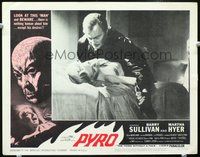 4c627 PYRO: THE THING WITHOUT A FACE lobby card #1 '63 Barry Sullivan attacking sexy Martha Hyer!