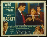 4c637 RACKET movie lobby card #8 '51 great image of Lizabeth Scott & Robert Ryan in film noir!