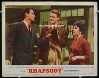 4c659 RHAPSODY movie lobby card #4 '54 Elizabeth Taylor, Vittorio Gassman & John Ericson!