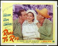 4c667 ROAD TO RIO LC #2 '48 Bing Crosby in straw hat & Bob Hope smooch sexy bride Dorothy Lamour!