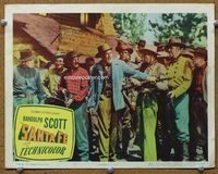 4c690 SANTA FE movie lobby card #5 '51 cool image of cowboy Randolph Scott!