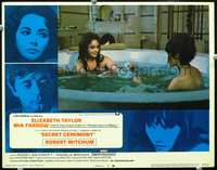 4c700 SECRET CEREMONY LC #2 '68 sexy image of Elizabeth Taylor & Mia Farrow in bath together!