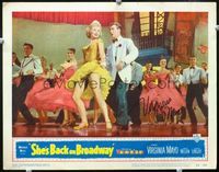 4c728 SHE'S BACK ON BROADWAY signed LC #1 '53 autographed by sexy Virginia Mayo, great image!