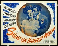 4c729 SHINE ON HARVEST MOON movie lobby card '44 romantic close-up of Ann Sheridan & Dennis Morgan!