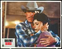 4c736 SILENT RAGE movie lobby card #7 '82 cowboy Chuck Norris holds Toni Kalem close!