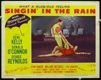 4c743 SINGIN' IN THE RAIN LC #7 '52 classic image of Gene Kelly dancing with sexiest Cyd Charisse!