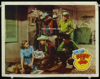 4c801 SUNSET IN THE WEST movie lobby card #2 R56 great image of Roy Rogers holding wanted poster!