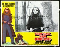 4c828 THEY CALL HER ONE EYE LC #7 '74 wild cult classic, image of Christina Lindberg w/shotgun!