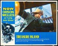 4c882 TREASURE ISLAND movie lobby card #3 '72 cool image of Orson Welles as Long John Silver!