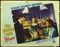 4c885 TROUBLE WITH WOMEN lobby card #6 '46 cool image of Ray Milland, Teresa Wright, Brian Donlevy!