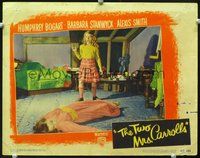 4c895 TWO MRS. CARROLLS lobby card #8 '47 Ann Carter shocked to find Barbara Stanwyck unconscious!