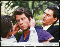 4c896 TWO OF A KIND movie lobby card #4 '83 close-up of John Travolta being attacked!