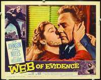 4c946 WEB OF EVIDENCE movie lobby card #1 '59 close-up of Van Johnson kissed by Vera Miles!