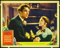 4c956 WHAT EVERY WOMAN KNOWS movie lobby card '34 Helen Hayes inspires Brian Aherne!