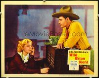 4c974 WILD BRIAN KENT movie lobby card '36 Ralph Bellamy in the title role talks to Mae Clarke!