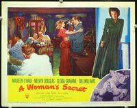 4c984 WOMAN'S SECRET movie lobby card #5 '49 O'Hara, Melvyn Douglas dances with Gloria Grahame!