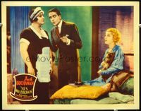 4c991 YES MR. BROWN lobby card '33 Jack Buchanan with his wife holding dog and a maid in uniform!
