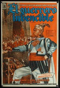 4e081 SKANDERBEG Argentinean movie poster '53 cool image of medieval king & castle under siege!