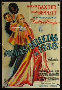 4e095 VOGUES OF 1938 Argentinean '37 wild colorful deco art of Baxter & Joan Bennett by A. Wagener!