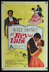 4e098 WALTZ KING Argentinean movie poster '63 Disney biography of music composer Johann Strauss!