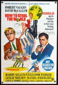 4d346 HOW TO STEAL THE WORLD Australian 1sh '68 Robert Vaughn is The Man from UNCLE, different art!