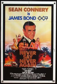 4d360 NEVER SAY NEVER AGAIN Australian 1sh '83 art of Sean Connery as James Bond 007 by R. Dorero!