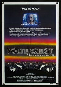 4d369 POLTERGEIST Australian one-sheet poster '82 Tobe Hooper, cool title design, They're here!