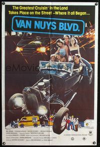 4d387 VAN NUYS BLVD. Australian one-sheet '79 sexy teens cruising Los Angeles streets in hot rods!
