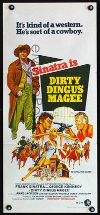 4d541 DIRTY DINGUS MAGEE Australian daybill movie poster '70 art of Frank Sinatra & George Kennedy!