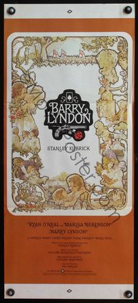 4d444 BARRY LYNDON Aust daybill '75 Stanley Kubrick directed, Ryan O'Neal in romantic melodrama!