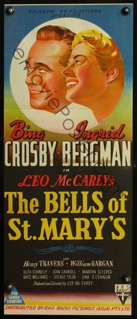 4d451 BELLS OF ST. MARY'S Australian daybill poster '46 great art of Ingrid Bergman & Bing Crosby!