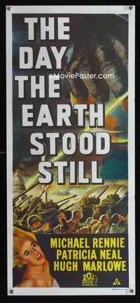 4d526 DAY THE EARTH STOOD STILL Australian daybill R70s sci-fi classic, similar art to the original!