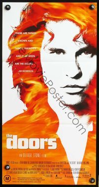 4d547 DOORS Aust daybill '90 cool image of Val Kilmer as Jim Morrison, directed by Oliver Stone!