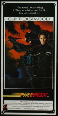 4d572 FIREFOX Australian daybill poster '82 cool C.D. de Mar art of killing machine, Clint Eastwood!