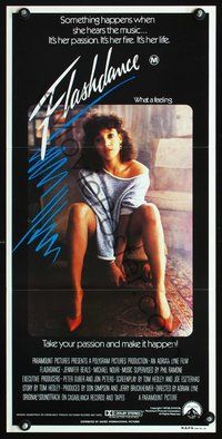 4d577 FLASHDANCE Australian daybill movie poster '83 sexy dancer Jennifer Beals, what a feeling!