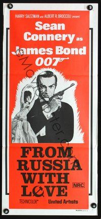 4d591 FROM RUSSIA WITH LOVE Australian daybill R70s Sean Connery is Ian Fleming's James Bond 007!