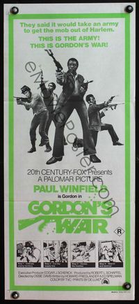 4d611 GORDON'S WAR Australian daybill poster '73 Paul Winfield, cool blaxploitation action image!