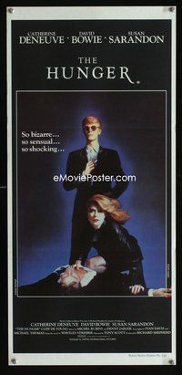 4d656 HUNGER Australian daybill '83 cool image of vampire Catherine Deneuve & rocker David Bowie!