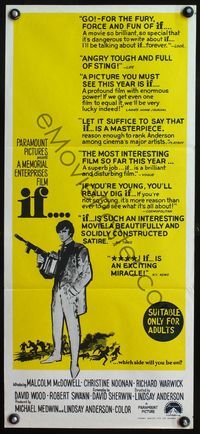 4d660 IF Australian daybill '69 introducing Malcolm McDowell, Christine Noonan, Lindsay Anderson