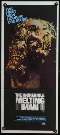 4d665 INCREDIBLE MELTING MAN Aust daybill '77 AIP, gruesome image of the first new horror creature!