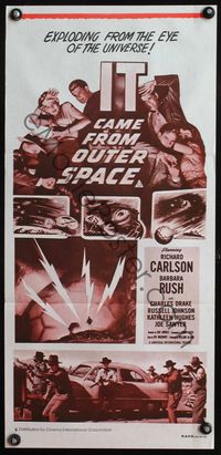4d671 IT CAME FROM OUTER SPACE Australian daybill R70s Jack Arnold classic 3-D sci-fi, cool artwork!