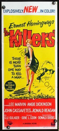 4d689 KILLERS Aust daybill '64 directed by Don Siegel, Lee Marvin, full-length art of Dickinson!