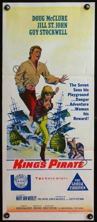 4d692 KING'S PIRATE Australian daybill '67 Doug McClure & Jill St John are swashbuckling pirates!
