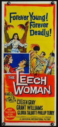 4d702 LEECH WOMAN Australian daybill movie poster '60 deadly female vampire was forever young!