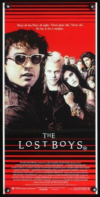 4d716 LOST BOYS Aust daybill '87 Kiefer Sutherland, teen vampires, directed by Joel Schumacher!