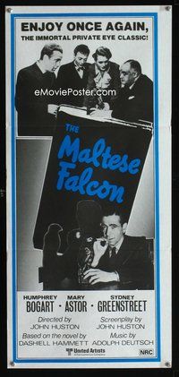 4d731 MALTESE FALCON Aust daybill R80s Humphrey Bogart, Peter Lorre, directed by John Huston!